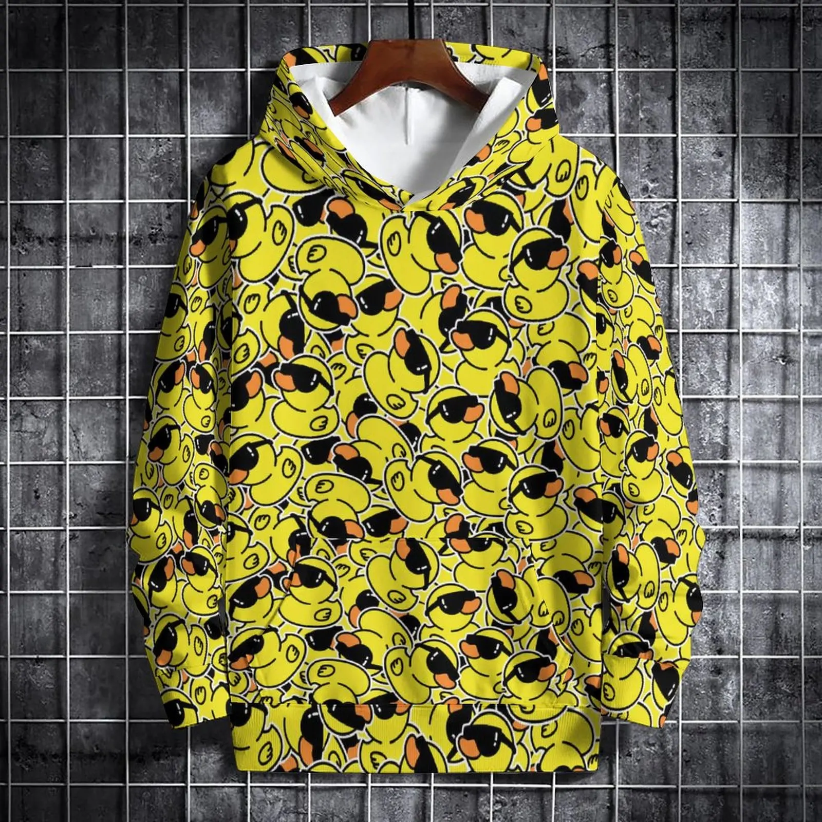 Yellow Baby Duck Graphic Hoodie Men Clothing 3D Leaf Printed New Style In Hoodies Women Harajuku Fashion Y2k Pullover Sweatshirt