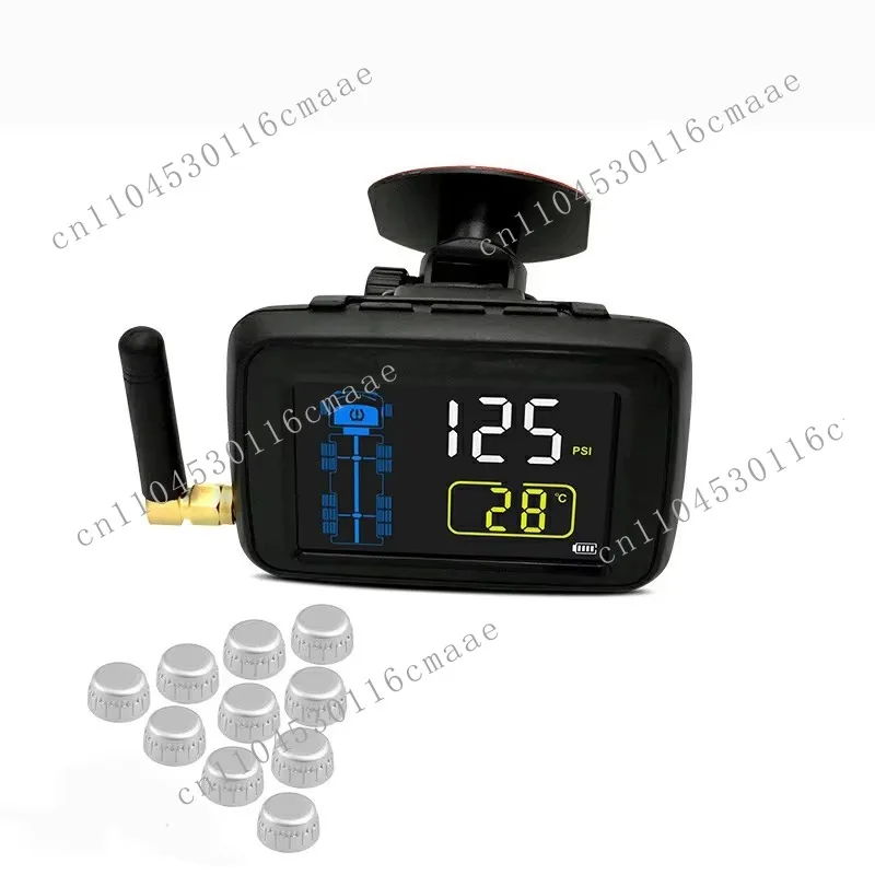 901RV 10 Sensor Tire, RV Semi Trailer, Automatic Valve Safety, Wireless 12V TPMS Tire Pressure Detection System