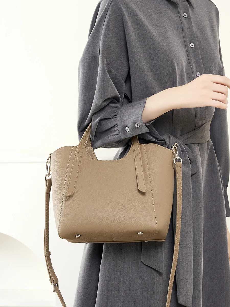 

Genuine Leather bag 2024 new commuter Women's bag high-end atmosphere Handbag Shoulder bag