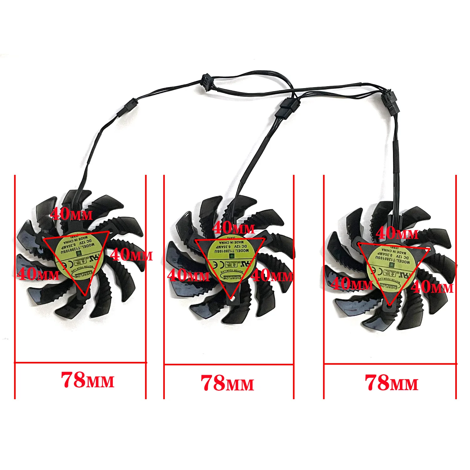 78Mm T128010SU PLD08010S12HH 4pin 12V 0.35A Gigabyte Aorus GTX 1060 1070 1080 G1 GTX 1070Ti 1080Ti 960 980Ti 비디오 카드 팬