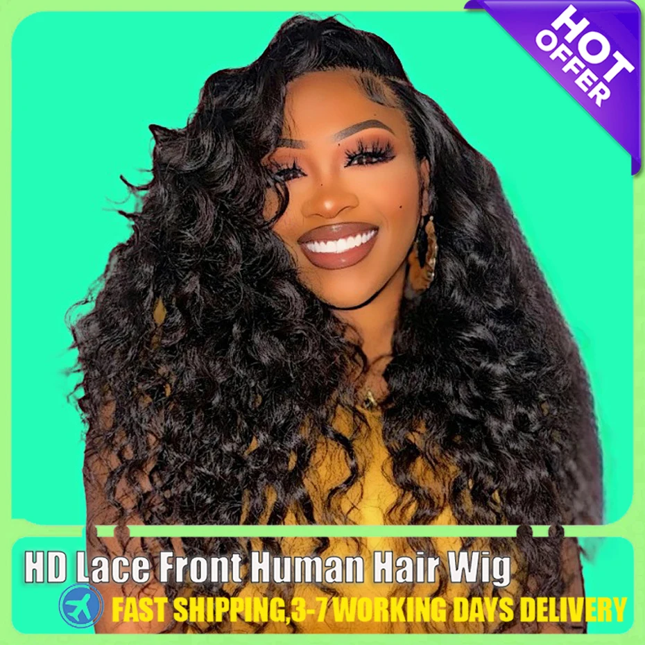 13x4 Deep Wave Frontal Wig 13x6 Hd Lace Wigs For Black Women Curly Human Hair 30 40 Inch Water Wave Lace Front Brazilian Wigs