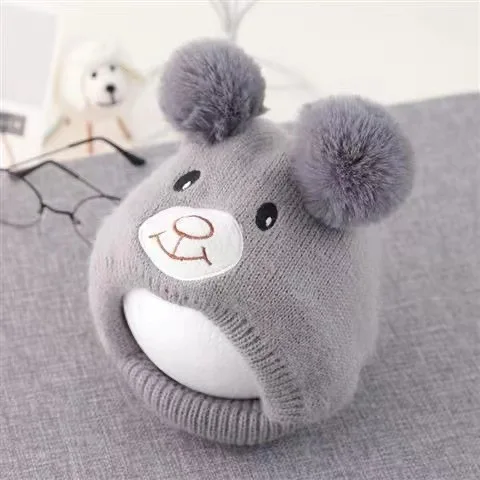 Winter Plush Baby Bunny Hat Thick Warm Kids Beanie Cap Korea Style Children Soft Baby Bonnet Cap For Girls Boys 3-36M