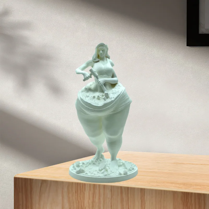 

Breaking Fatty Fitness Slimming Sculpture Men Women Resin Craft Body Shaping Bodybuilding Ornament Indoor Home Tabletop Decor