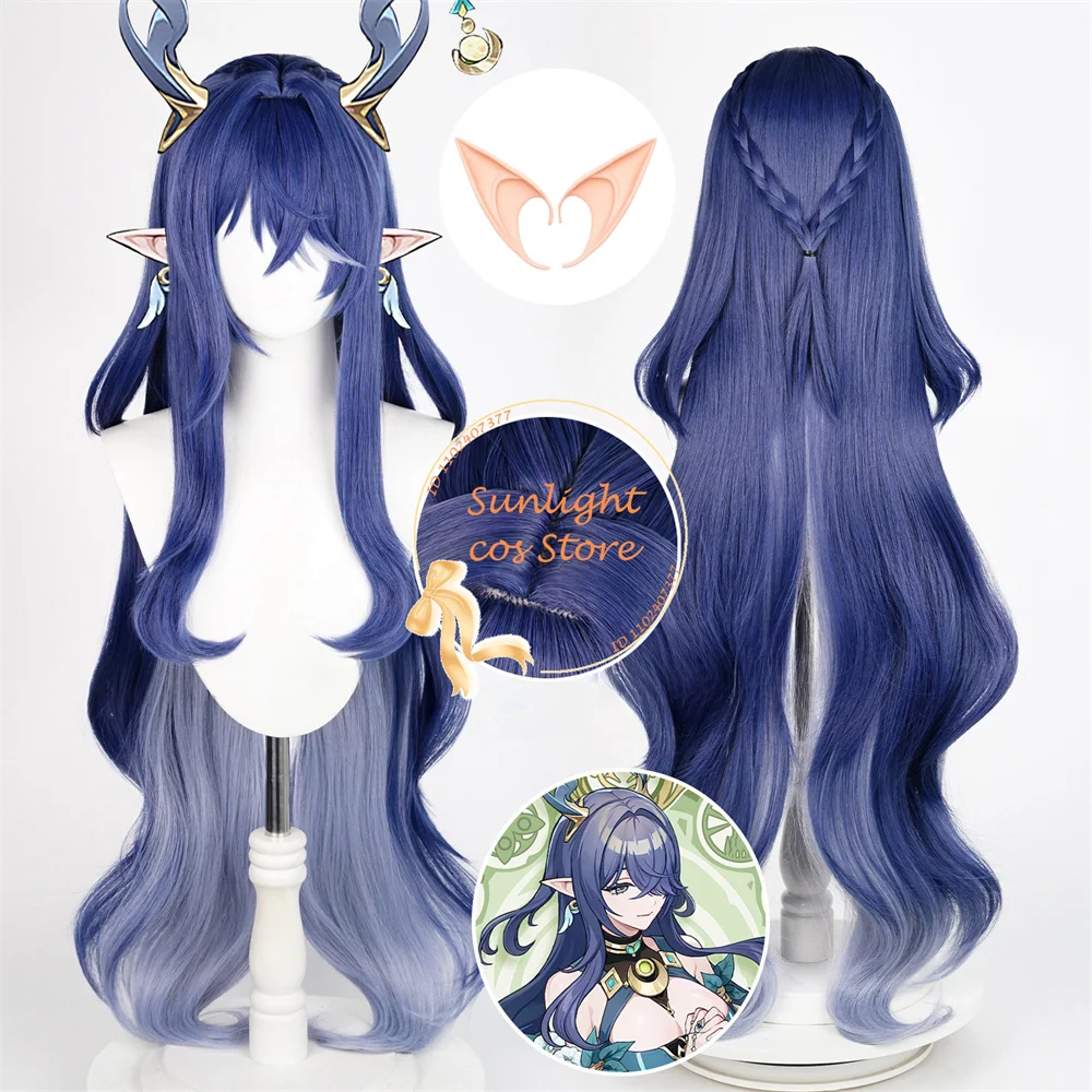 

Lauma Cosplay Wig 100cm Blue Gradient Wigs Heat Resistant Synthetic Hair For Women Costumes Halloween Cosplay Anime Wig