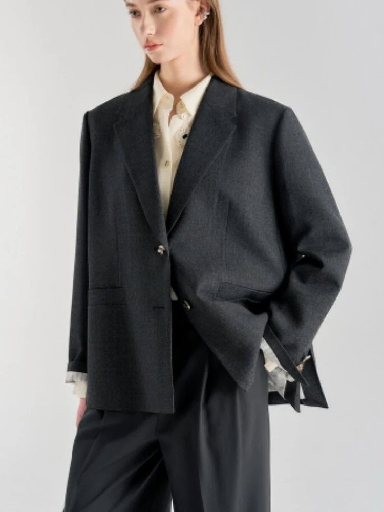 

Summer New Korean Style Simple Large Business Office Commuting Loose Slimming Button Long Sleeve Suit Jacket for Women