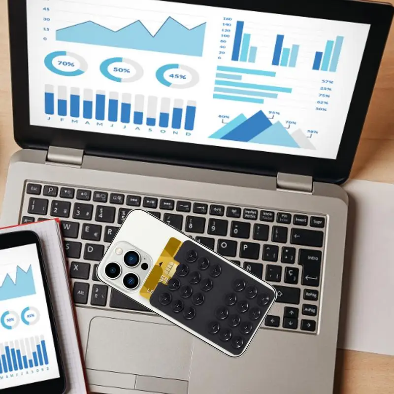 new Suction Cup Wall Stand Mat Multifunctional Silicone Suction Phone Holder Square Anti-Slip Single-Sided Leather Case Mount