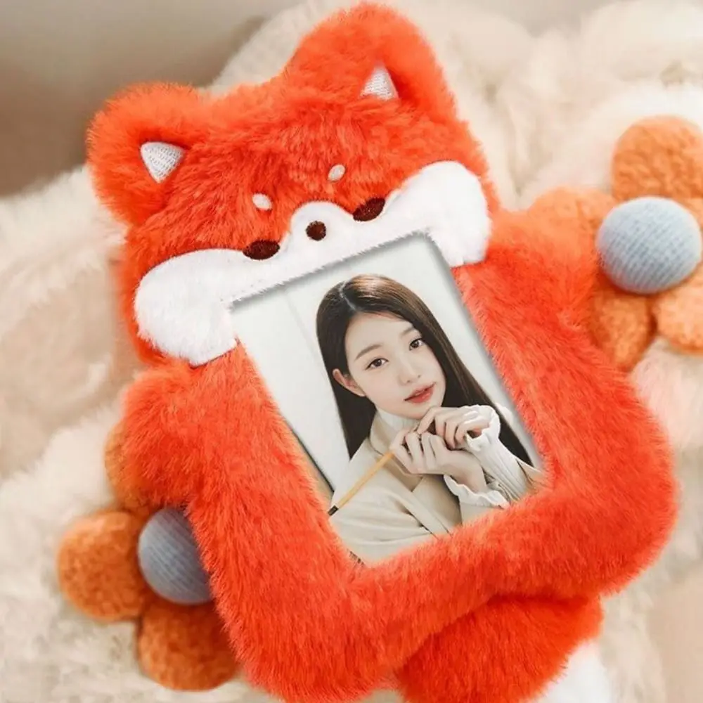 Card Cover Cartoon Plush Photocard Holder INS with Keychain Pendant Squirrel Bus Card Holder Korean Style Card Sleeve