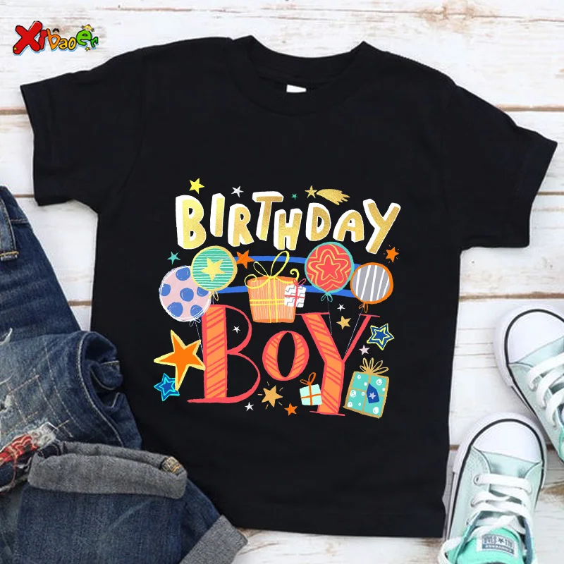 Summer Kids BIRTHDAY BOY Short Sleeve T-shirt 2022 Boys T-shirt Girls Birthday Print Graphic T Shirts Kids Clothes 2-10 Year