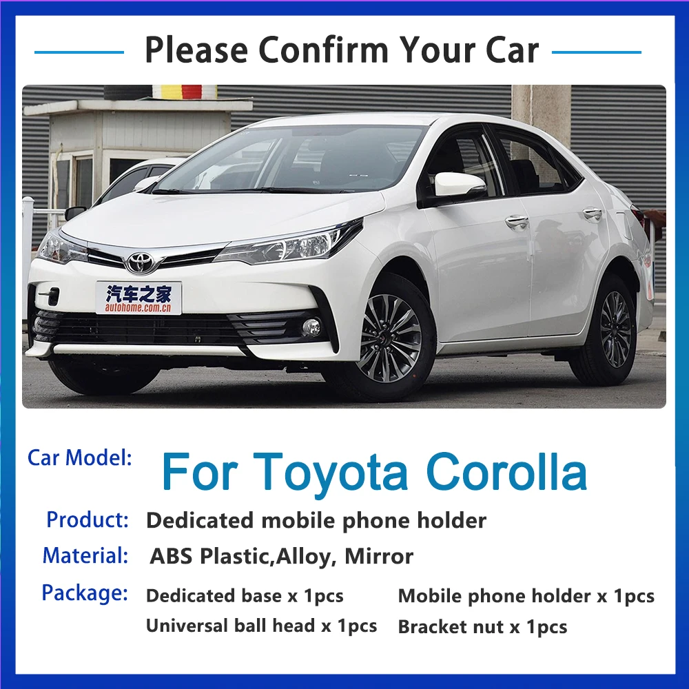 Car Mobile Phone Holder for Toyota Corolla E160 E170 2017 2018 Telephone Bracket Accessories for IPhone Huaweis