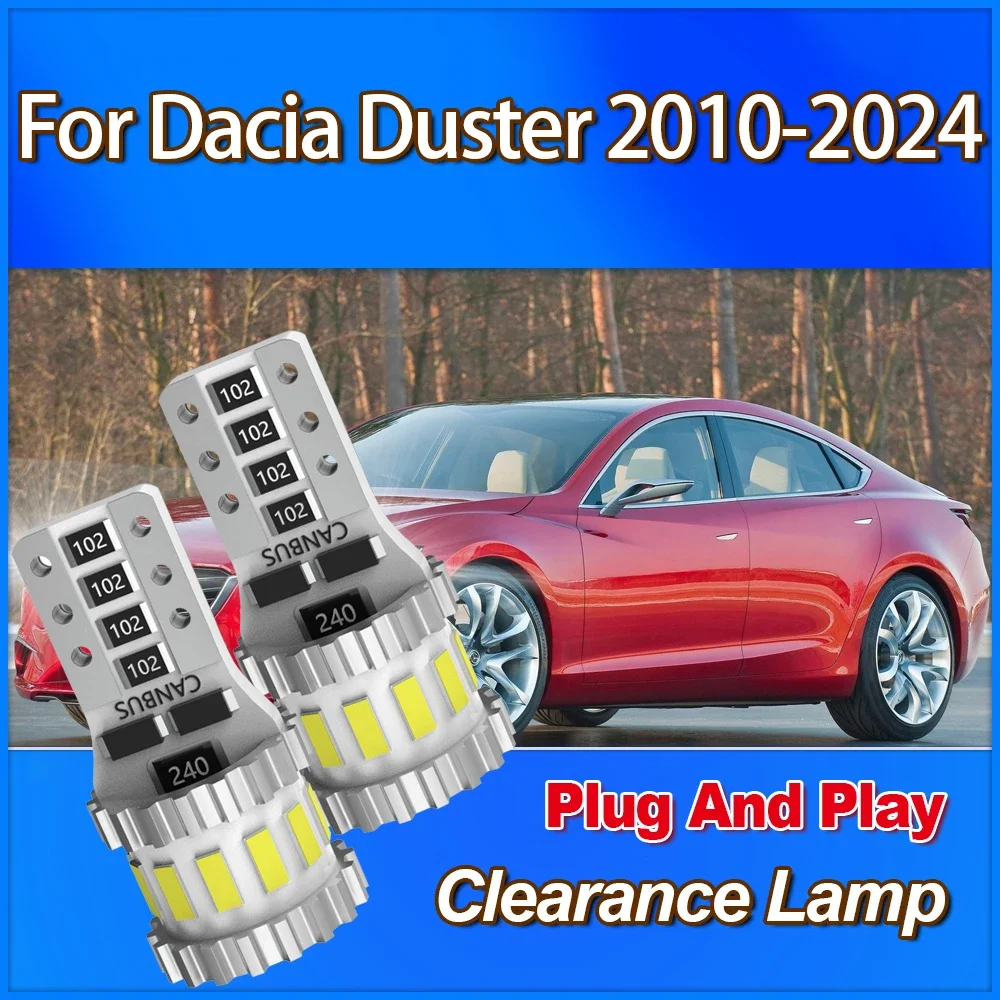

W5W T10 CSP Chip LED Clearance Lamp Blub 6000K White 3400LM High Power Canbus No Error For Dacia Duster 2010 2011 2012-2024