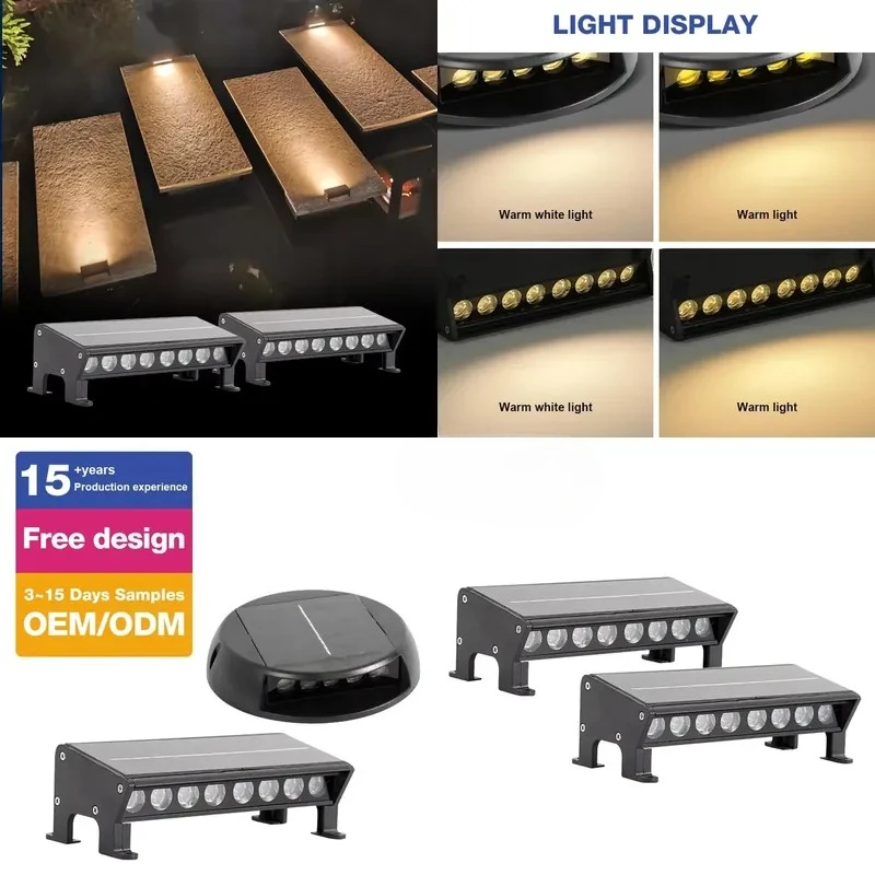 for   Highlight Computer Tempered Glass IP66 Step Floor Area Lighting Solar LED Step Light