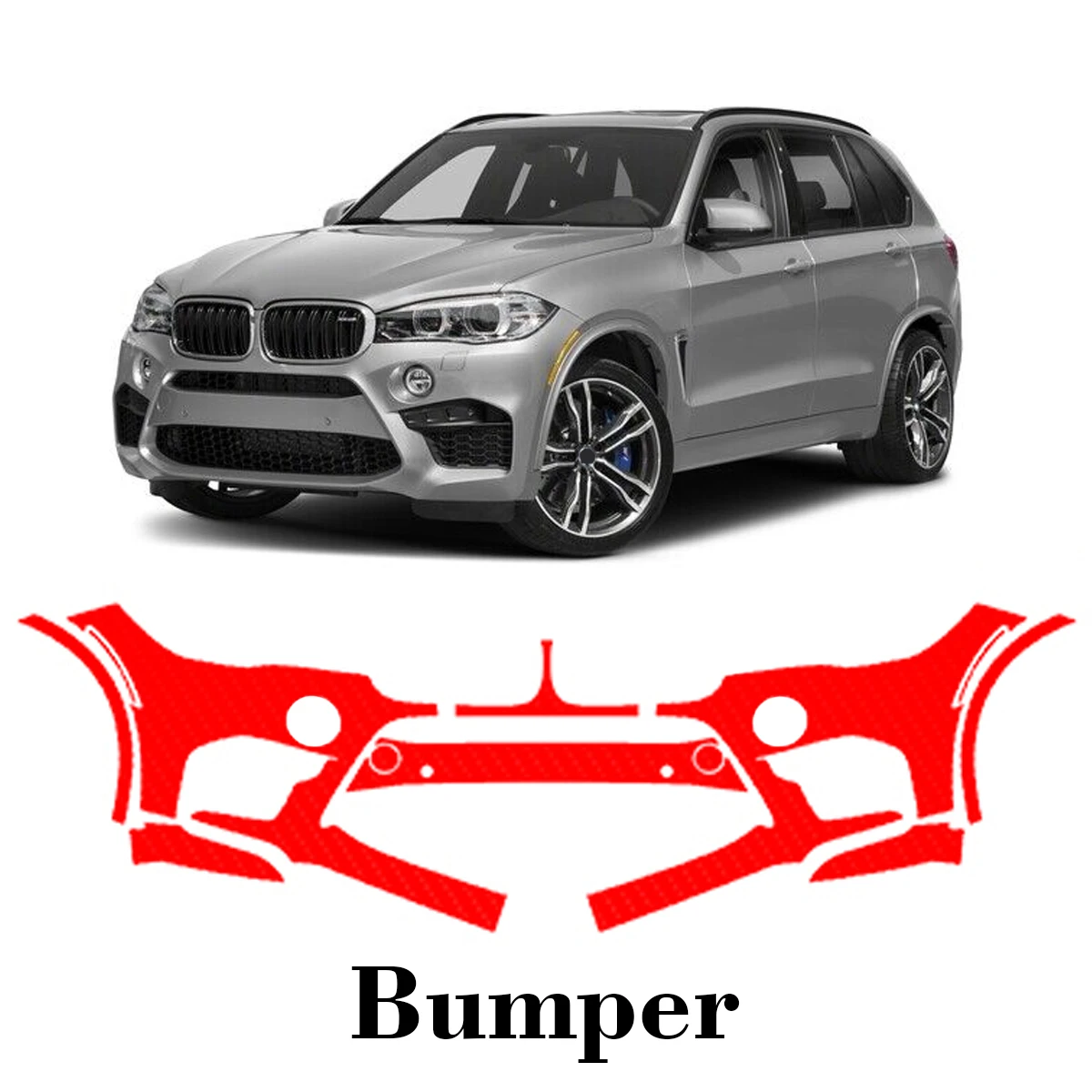 

Автомобильная предварительно вырезанная защитная пленка для краски, передний бампер, защита от царапин, внешний ТПУ PPF для BMW X5M 2015-2018