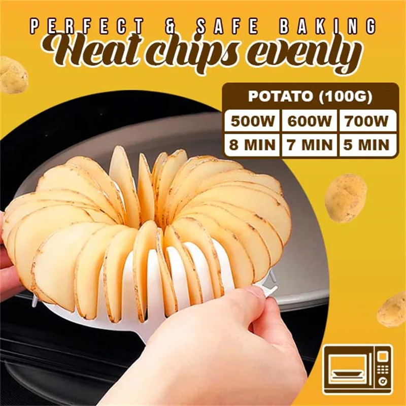 Chips Rack DIY Microwave Low Calories Oven Fat Free Potato Chips Maker Baking Dishes Pans Snacks Maker Kitchen Bakeware Tools