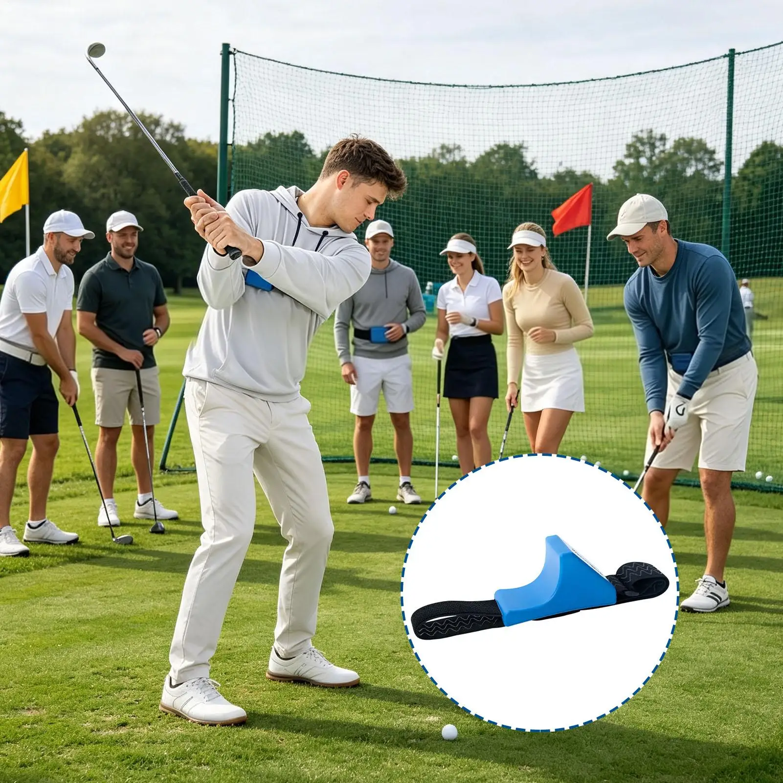 Golf Swing Trainer Position Correction Alignment Putting Practice Tools Golf Hitting Arm Width Corrector Block