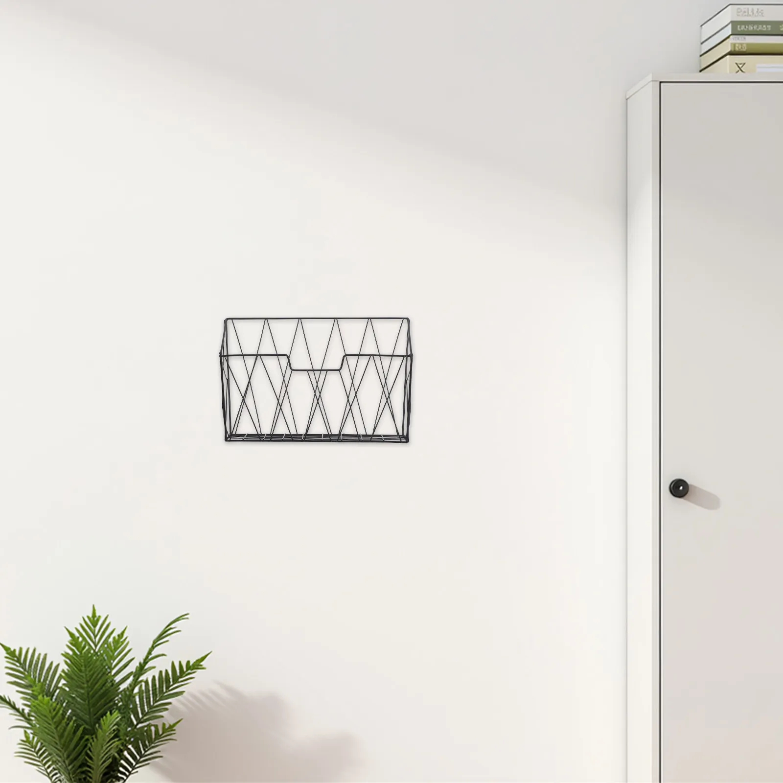 Metal Wall Mounted Magazine Rack Black Mesh Hanging File Organizer Storage Holder for Office Kitchen Bathroom Wall Mounted