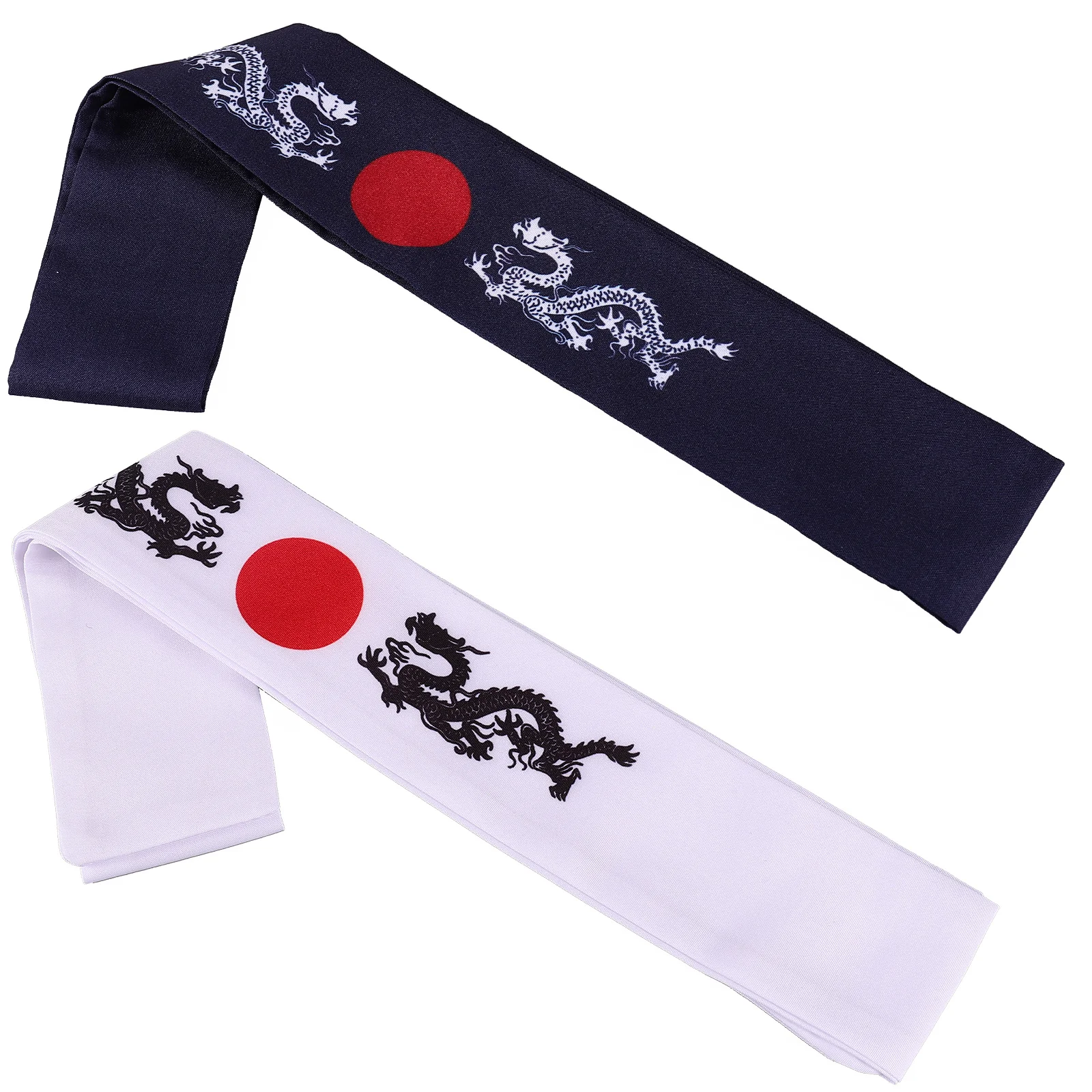 2pcs Decorative Head Bands Japanese Chef Headband Breathable Karate Headband