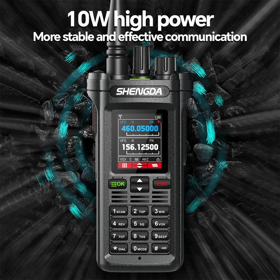 

SD GT-12 Walkie-Talkie Specialized for outdoor hunting Supports UHF/VHF bands Type-C & Charging Cradle Large-capacity