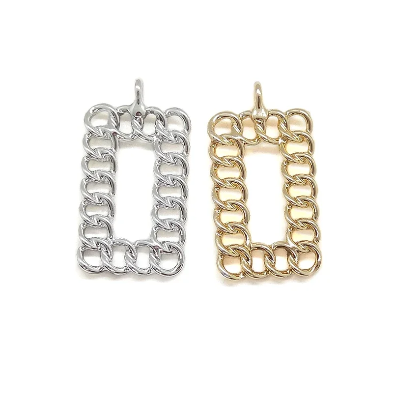 جديد 32*17 مللي متر 8 قطعة/حقيبة عالية الجودة سبائك الزنك سلاسل مستطيل Charms قلادة ل القرط قلادة مجوهرات اكسسوارات #2