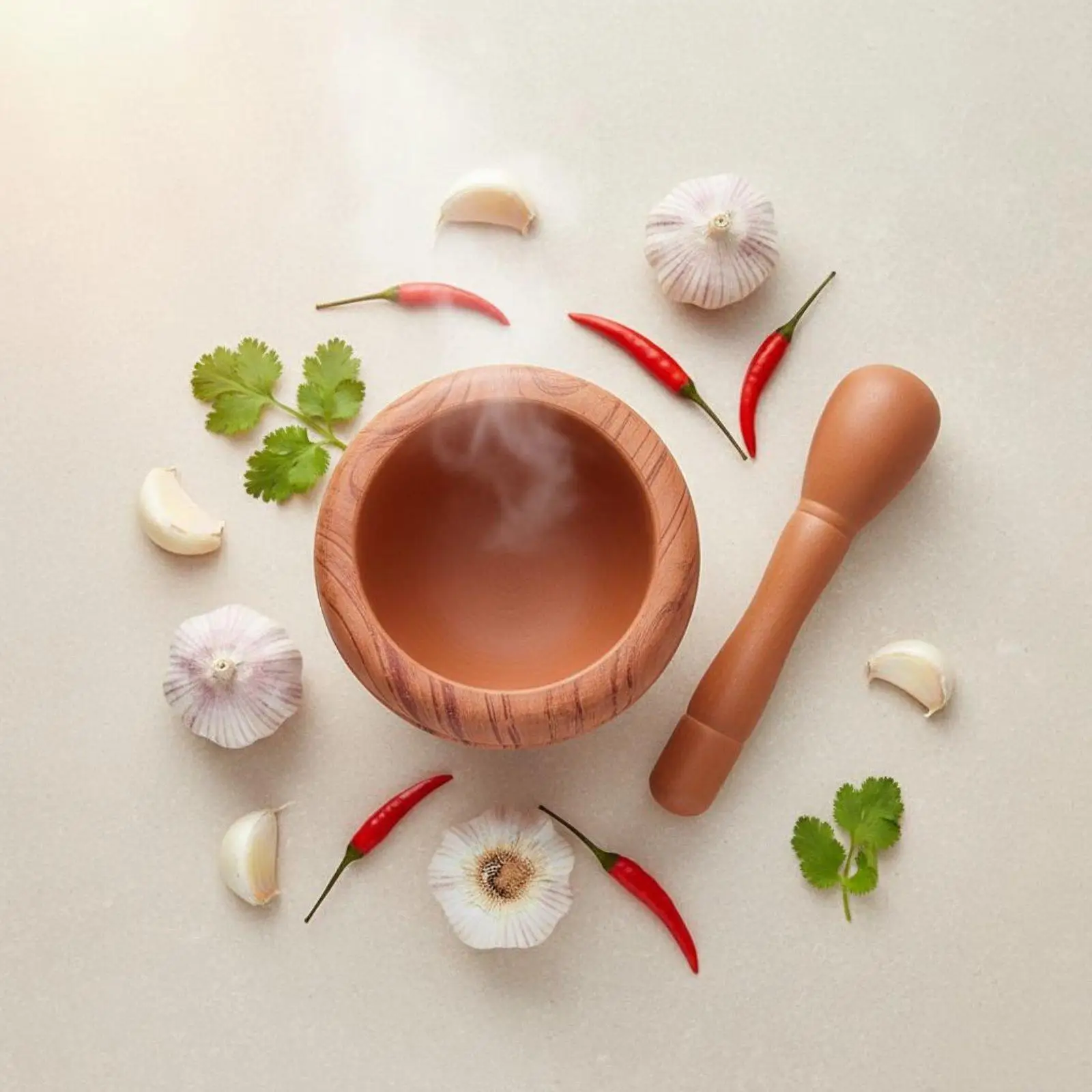 Garlic Press Garlic Mortar and Pestle PP Plastic Kitchen Tool Manual Spice Grinder Deep Bowl Crusher for Pastes and Seasoning