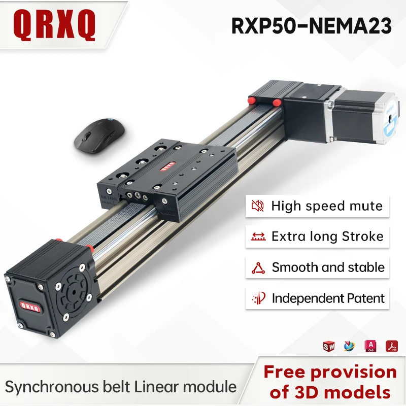 

RXP50 linear guide rail synchronous belt linear module high precision customizable length withe with stepper motor 3d printer