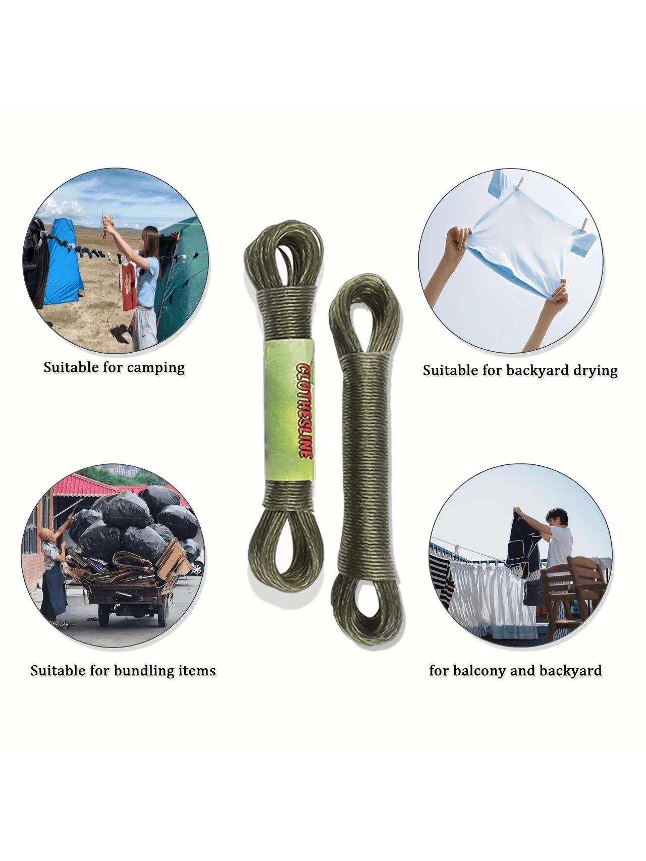 1個、10/20/30M PVCコーティング付きスチール製物干しロープ - 耐久性があり、多用途、お手入れ簡単、屋内屋外用品、防錆性と耐摩耗性