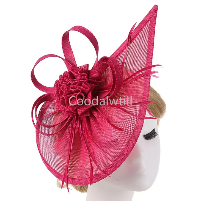 

Women Party Tea Fascinator Clip Headpiece Wedding Fascinator Hats Headband Flower Handband Ladies Church Race Pillbox Caps