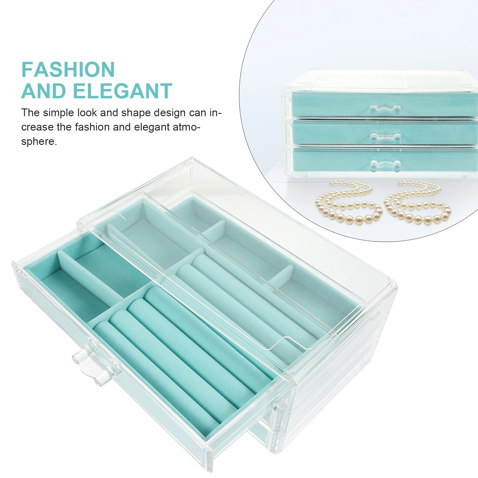 

3 Layer Acrylic Jewelry Storage Box Makeup Organizer Desktop Earring Case Trinket Container Travel Jewelry Holder Multilayer