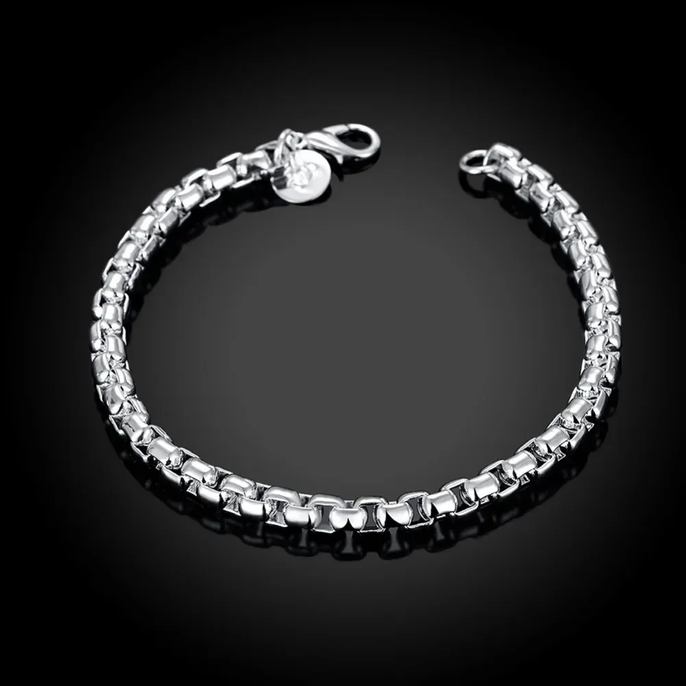 Wholesale Price 925 Sterling Silver Exquisite Fashion 3mm Box Chain Bracelet For Women Engagement Jewelry Charm Party Gifts