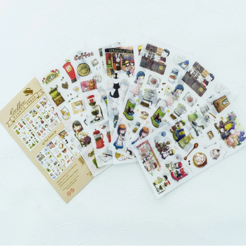 6sheets/pack enjoy nice time scrapbooking stickers DIY decoration children dairy sticky adhesive label