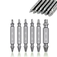 6PCS Damaged Screw Extractor Set High Speed Steel Broken Bolt Remover Tool Kit with Double Head Design for Easy Extraction