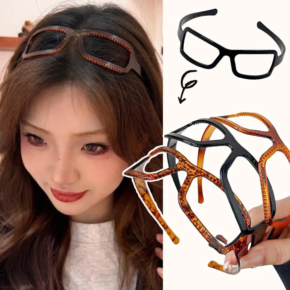 Vintage Sunglasses Frame Shape Hairband For Women Girl Sweet Hair Ornament Headband Hair Hoop Head Band Fashion Hair Access V0E5