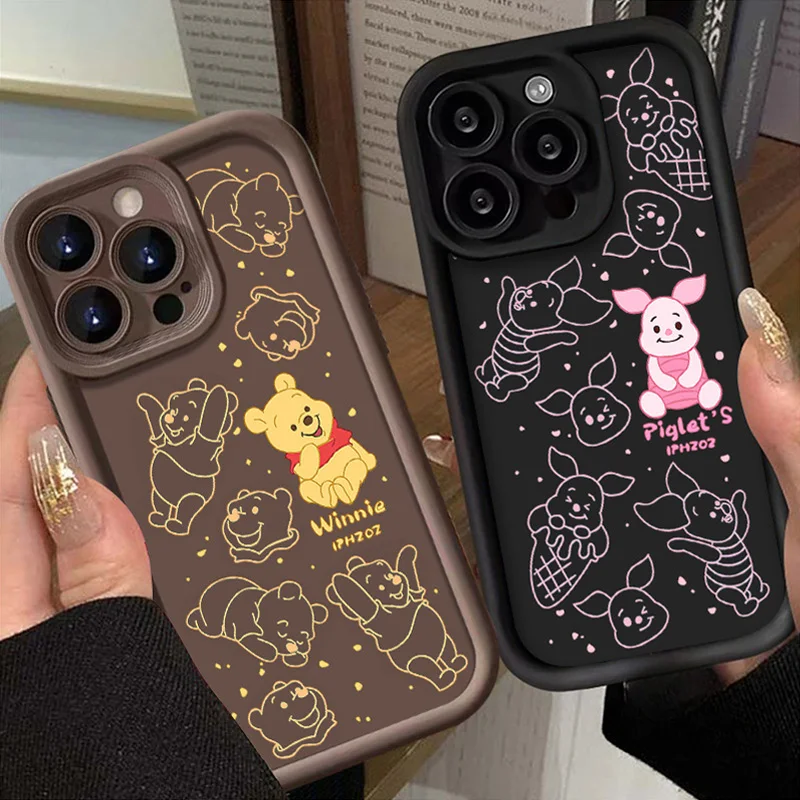 Disney Winnie The Pooh Piglet Case for Xiaomi Redmi Note 13 12 11 Pro Plus 12S 11S 10S 10 9 9S 8 12C 13C Shockproof Soft Cover