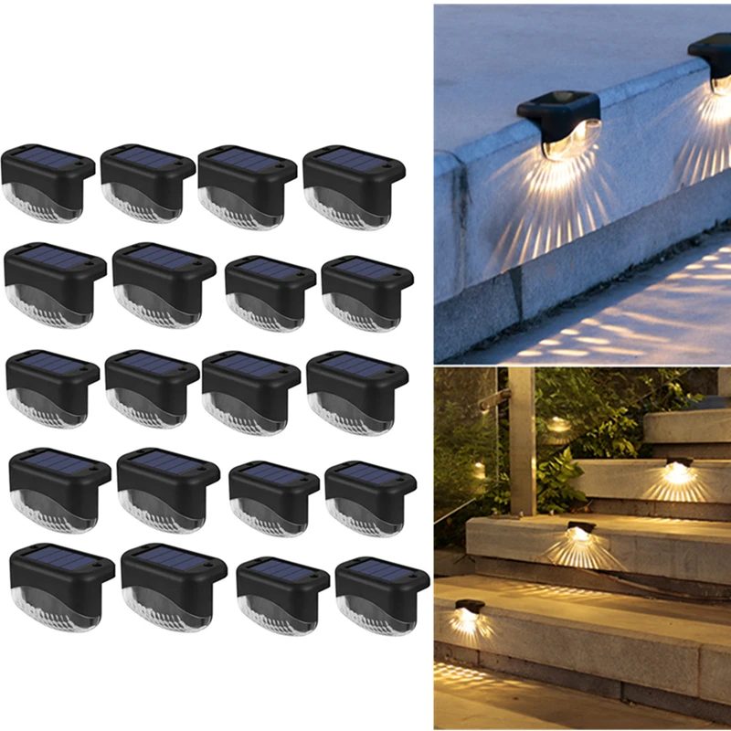 

Solar LED Lights Outdoor Fence Lights IP65 Waterproof Solar Step Lamps Stair Lights Fence Solar Lighting Christmas Garden Lights