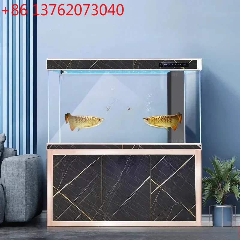 NewNew living room ultra-white glass arowana tank household ecological large aquarium bottom filter