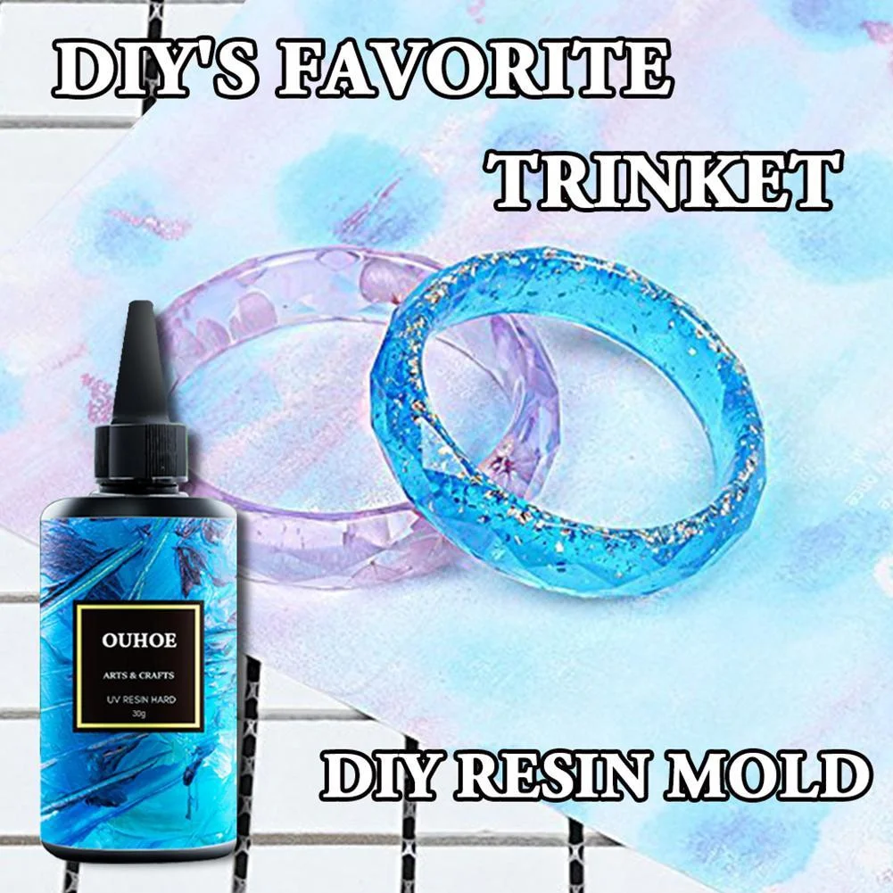 Resina UV Duro Crystal Clear Artesanato Transparente, Luz Solar Artesanato como Epóxis Água Curável para Espécime Jóias, Fazendo DIY