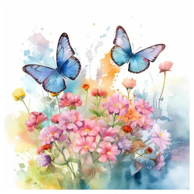 Graceful Butterflies and Flowers Wall Sticker Bathroom Toilet Decor Living Room Cabinet Refrigerator Home Decoration Decals S912