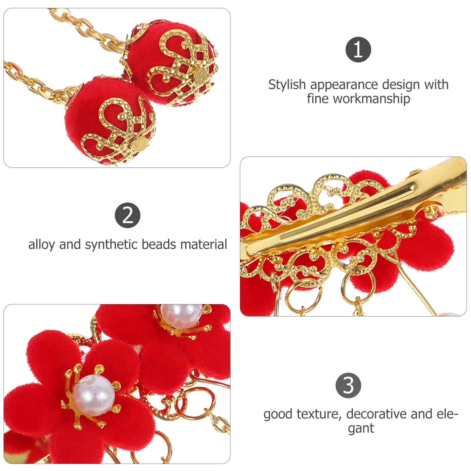 

1Pair Hanfu Tassel Hairpin Chinese Style Ancient Hair Clip Hair Accessories Vintage Elegant Headwear