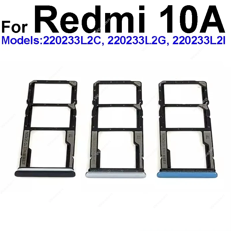 Sim Card Tray For Xiaomi Redmi 10X 10A 10C 4G 5G SIM Card Slot Sim Card Reader Holder Flex Ribbon Cable Repair Replacement Parts