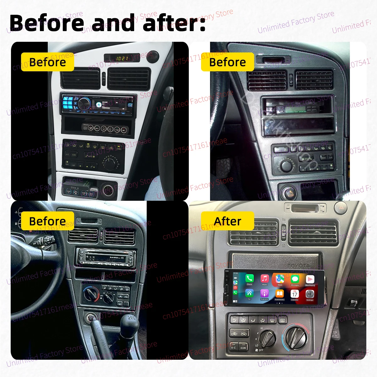 1 Din Android Radio for Toyota Celica 1994-1999 Carplay Autoradio Android Auto Stereo Car Multimedia Head Unit GPS Navigation