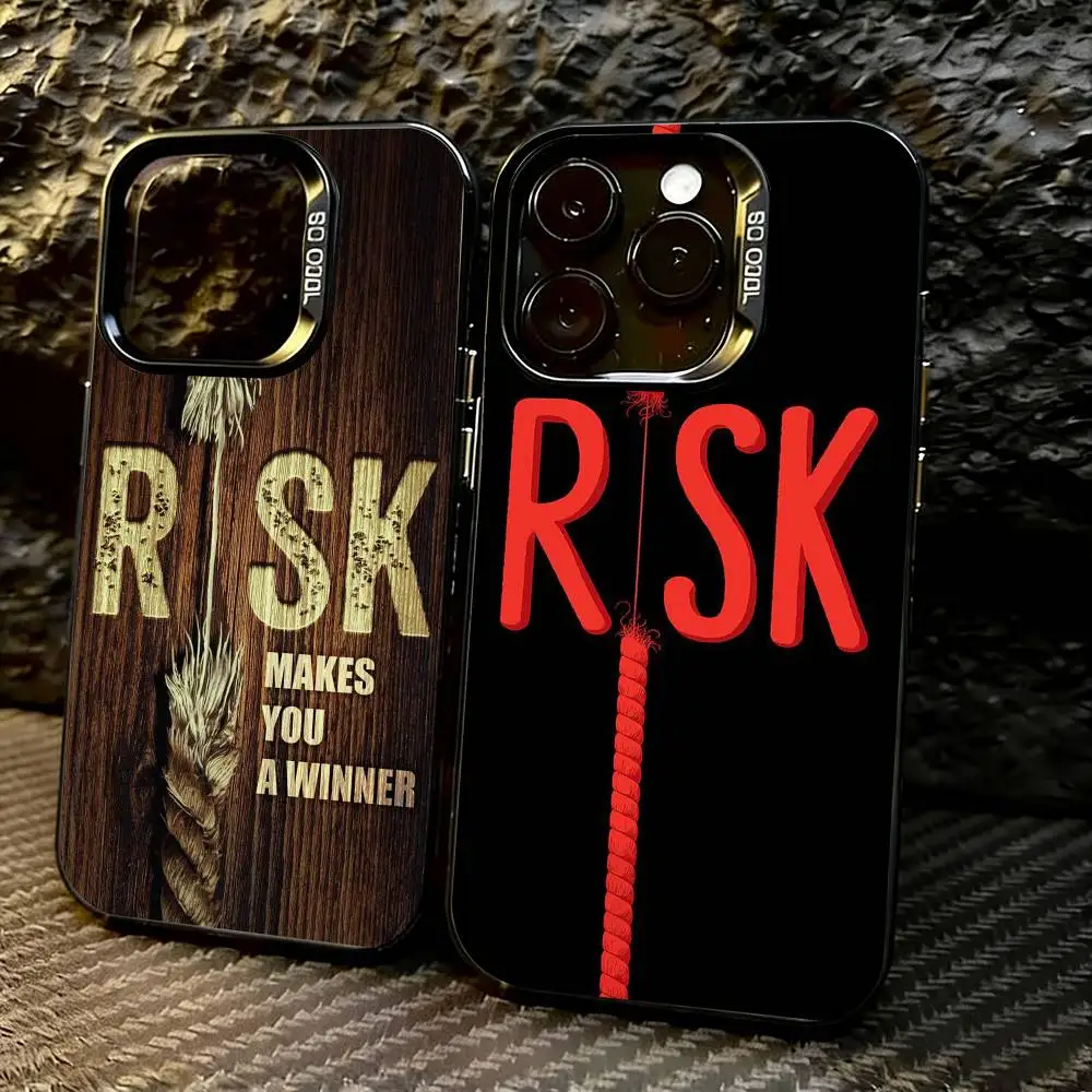 

Day Trader Trading RISK RICH Phone Case For iPhone 17,16,15,14,13,12,11 Plus,Pro Max,XS,Colorful Silver Black Cover