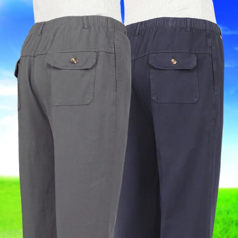 

2022 Men's Summer Thin Elastic Waistband Workwear Loose Casual Pants