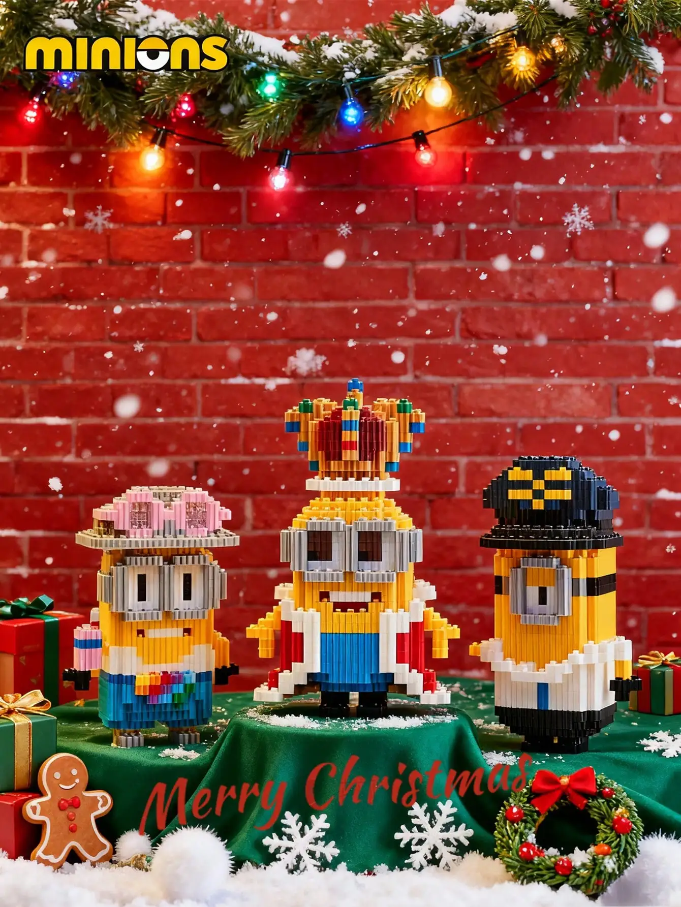 1 قطعة MINMINo التوابع الكرتون متعة الجسيمات الصغيرة الجمعية التوابع اللبنات الإبداعية الأطفال التعليمية التجمع هدية ca