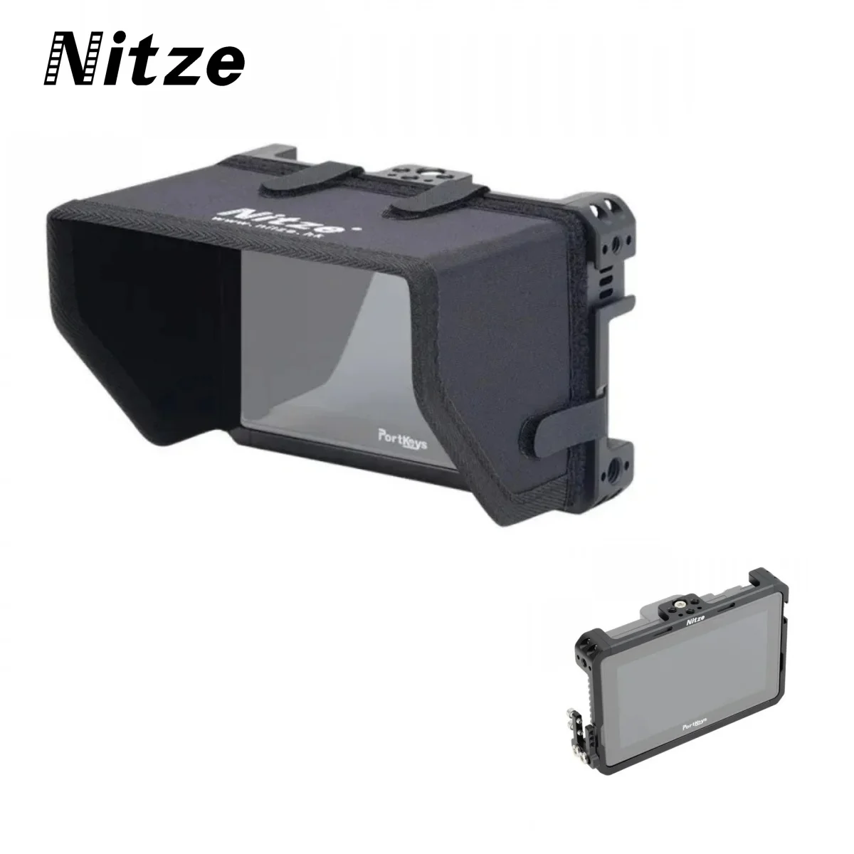 

Nitze 5.5 Inch Cage For Portkeys BM5WR/BM5III Monitor, with Sunshade Hood HDMI Cable Clam