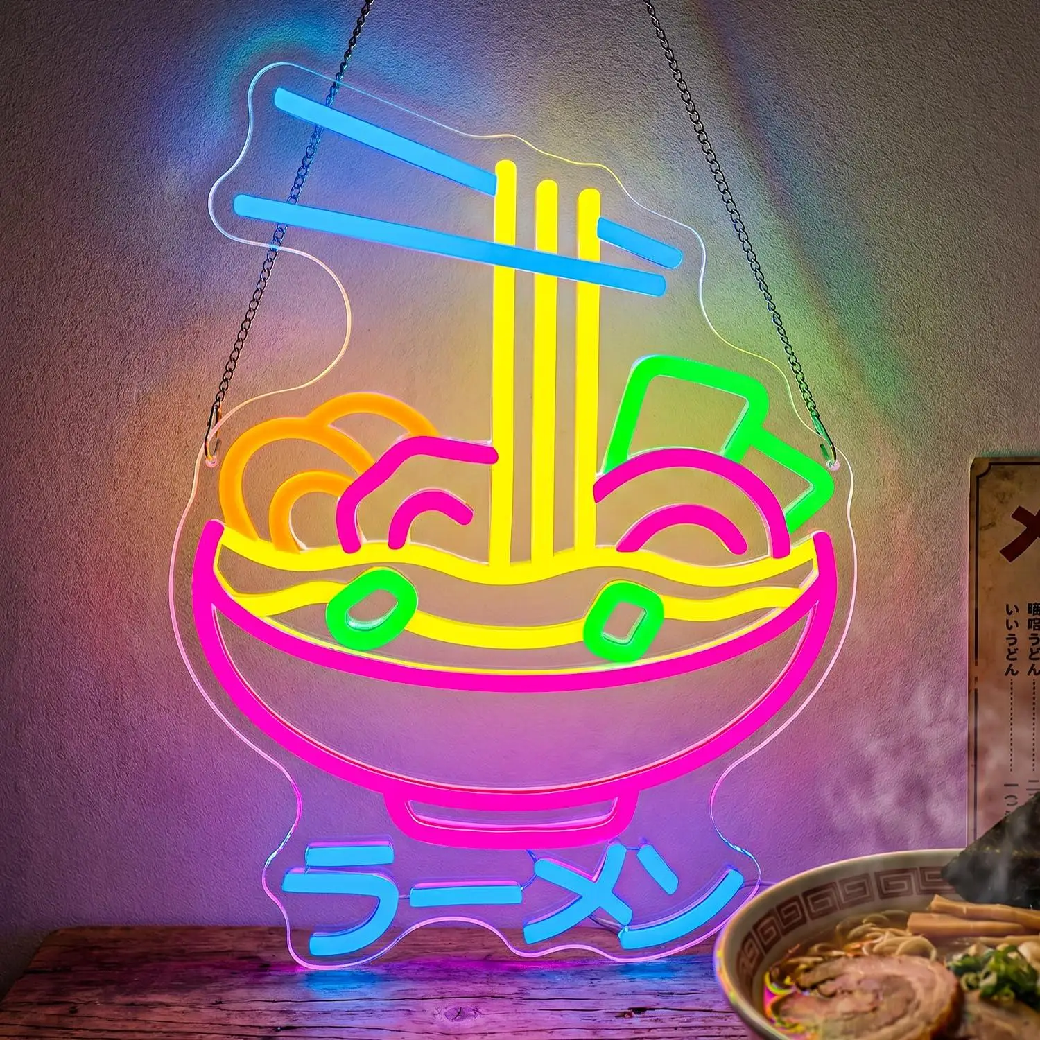 

Ramen Noodle Neon Sign USB Dimmable LED Light for Kitchen Restaurant Bar Game Room Bedroom Themed Wall Decor Gifts Night Light