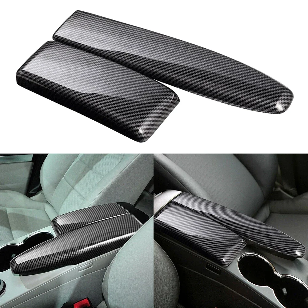 

Panel Cover 2Pcs ABS High Quality 2Pcs ABS Carbon Fiber Car Center Armrest Box Panel Cover For Mercedes-Benz E