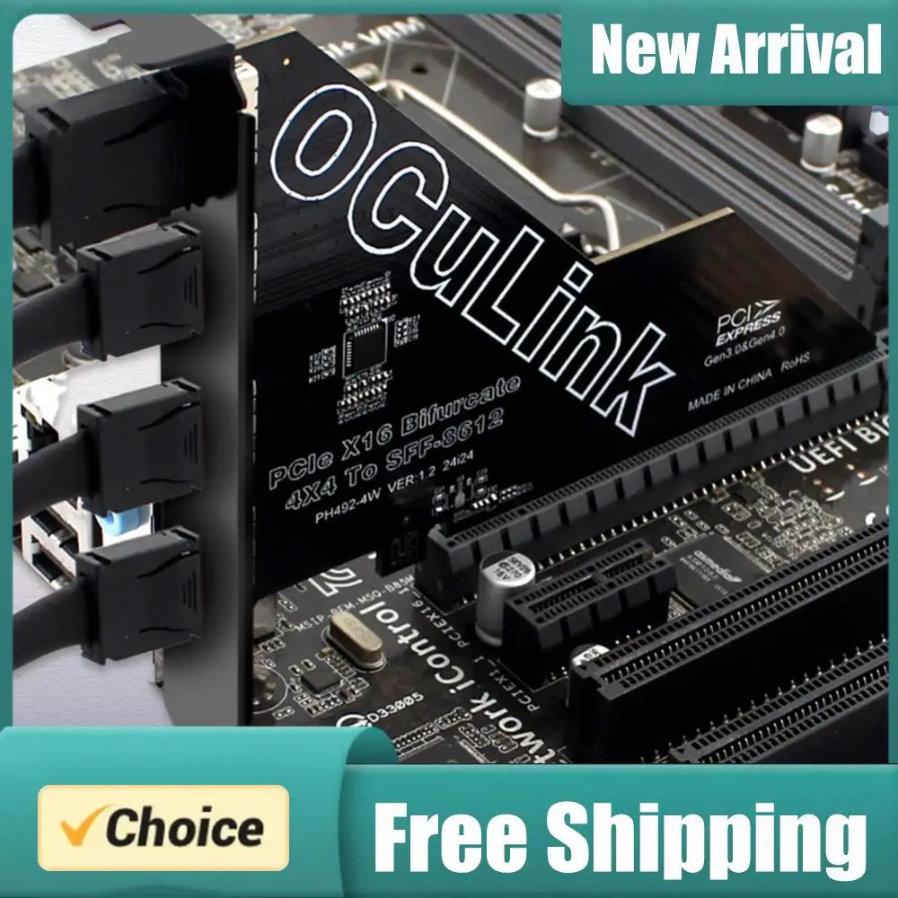 

PCIe X16 To SFF 8611&8612 Adapter Card PCI Express PCI-E X16 SSD Convert Card Support PCle4.0 PCIe OCuLink SFF-8612 Adapter Card