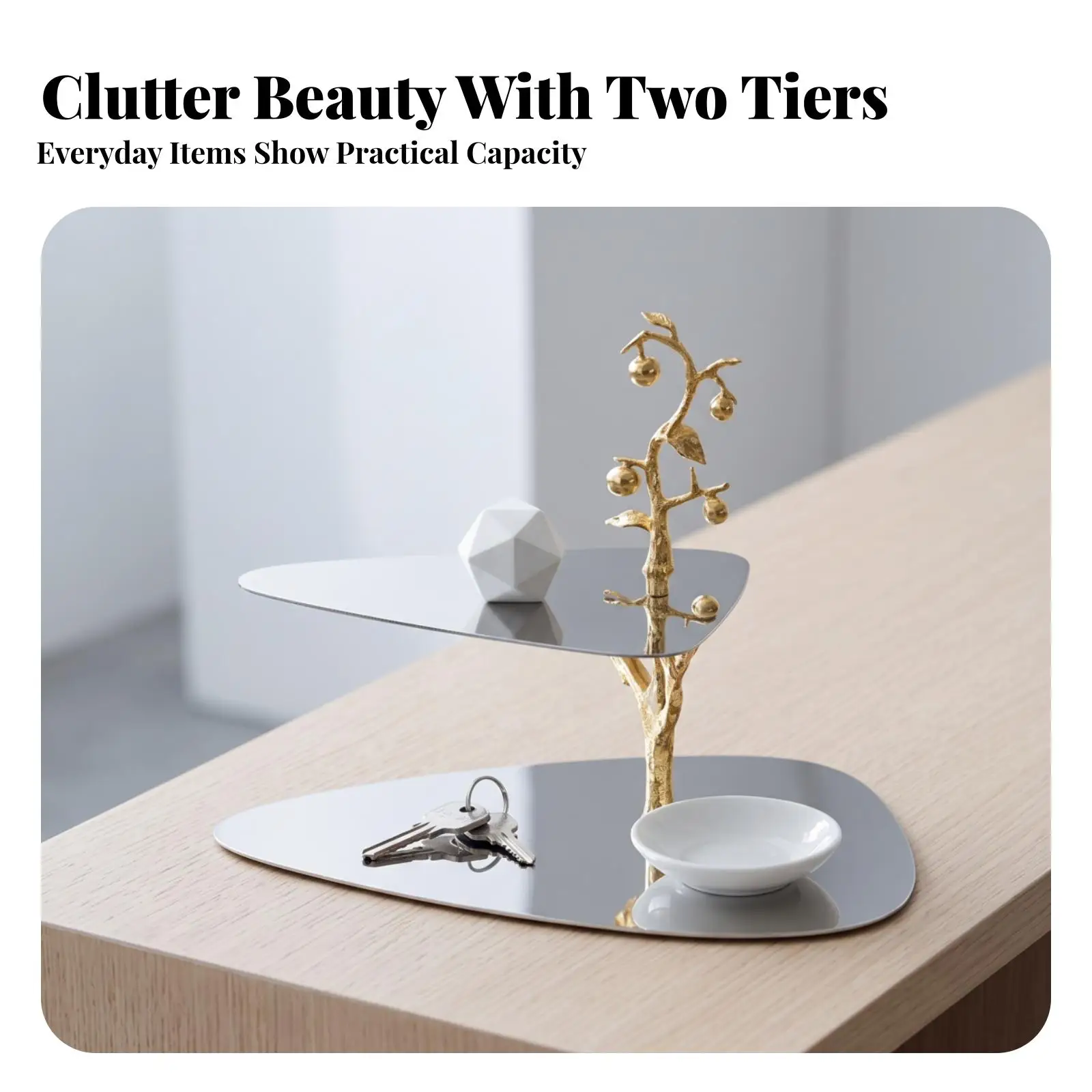 Two-Tier Serving Stand Elegant Holder Long-Lasting for Tabletop