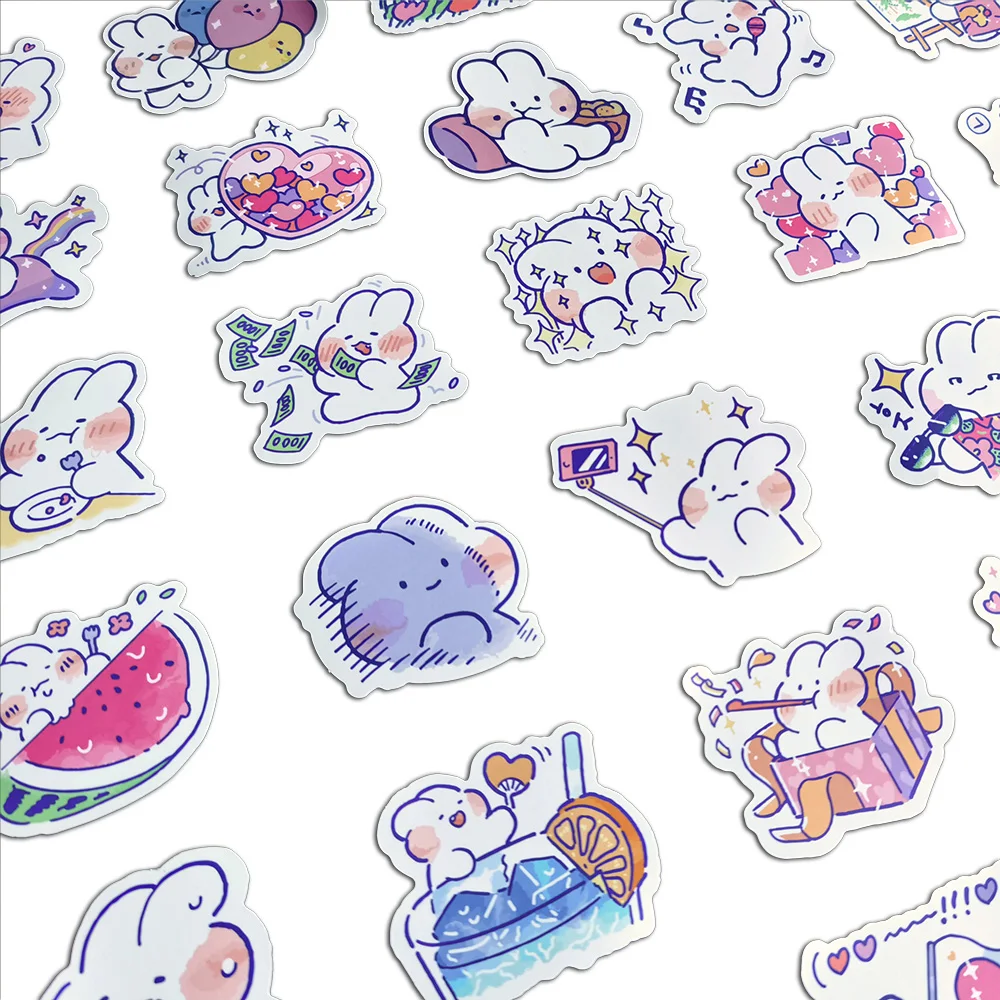 10/20/60pcs Cartoon Rabbit Mongmong Stickers Laptop Scrapbook Notebook Diary DIY Cute Vinyl Decal Sticker for Kids Girl Toy