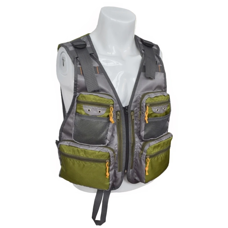 

2024 New Mens Quick Dry Fishing Vest Mesh Jackets Photography Hiking Vest Multi-Pocket Fishing Waistcoat Outdoor Fly Fishing