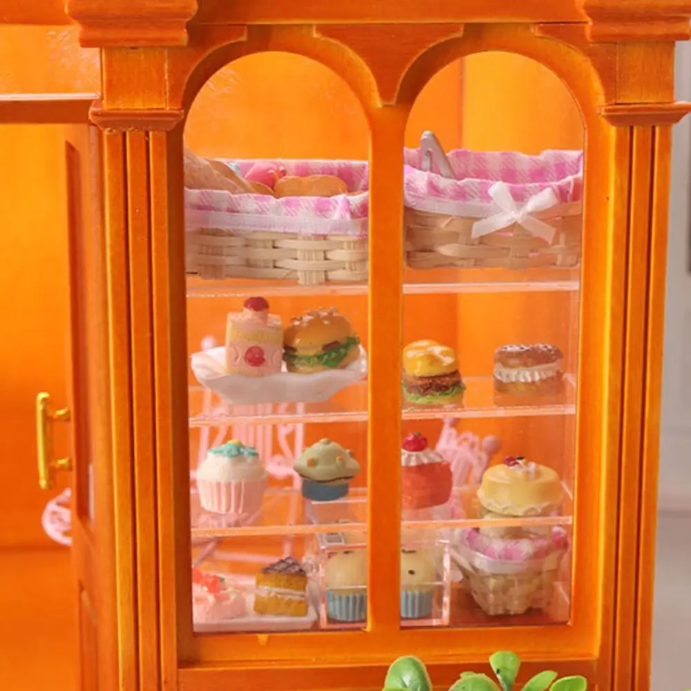 Transparent Dollhouse Storage Shelf Storage Rack Acrylic Miniature Cupboard Rack Furniture Empty Doll Display Cabinet